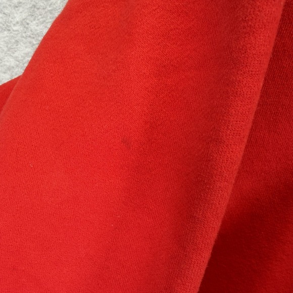 Comfrt Hoodie Sweatshirt Mens Small Red Fleece Pullover Kangaroo Pocket Logo - Picture 4 of 11